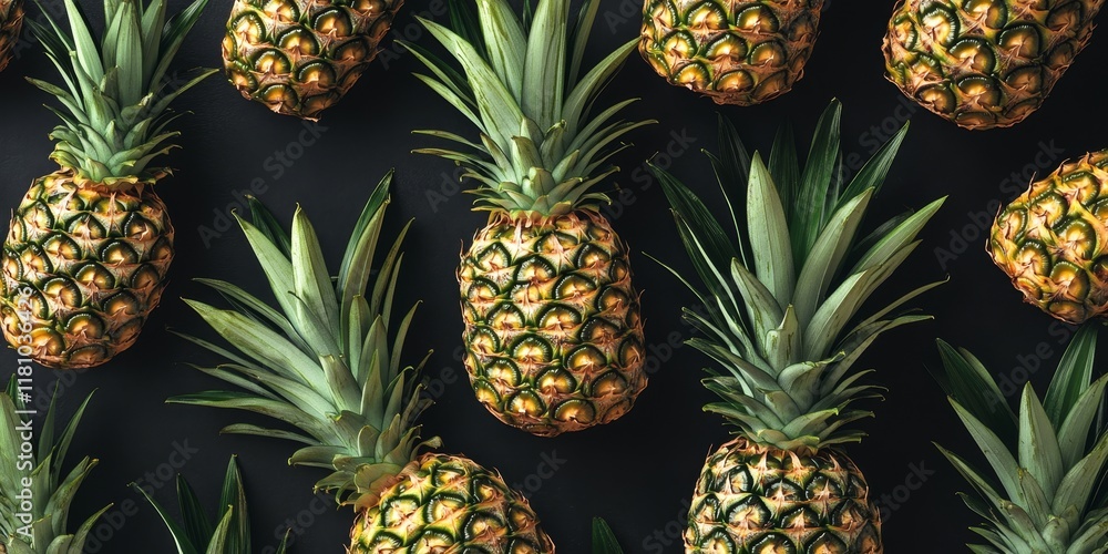 Poster pineapple fruit serves as an excellent background option for various projects, adding a tropical vib