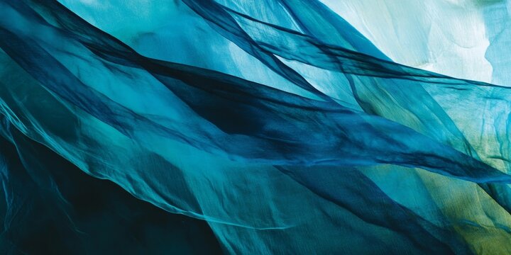 Ocean inspired contemporary decor featuring blue silk elements, sea cotton banners, and green soft artwork. This unique collection includes brown faded posters and yellow painting shawls for a dark