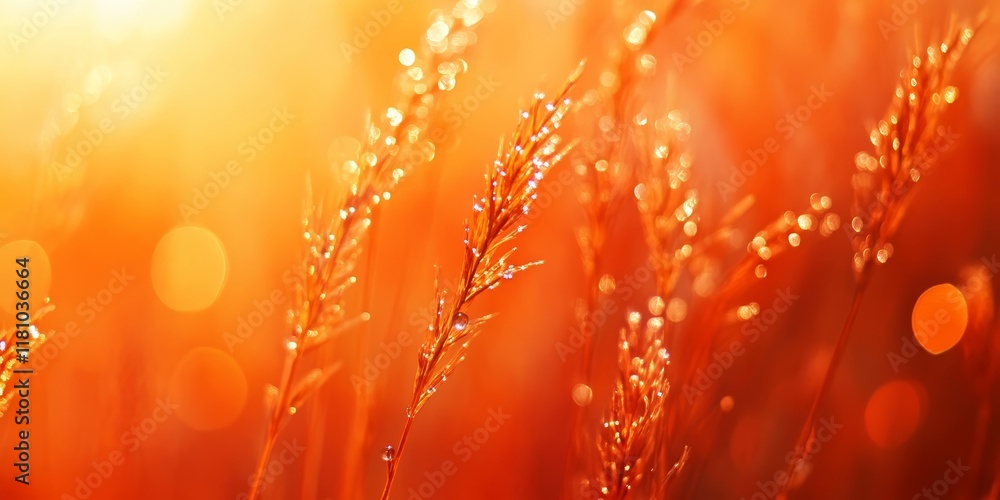 Poster blurred grain background showcasing vibrant summer orange grain, creating a warm and inviting atmosp