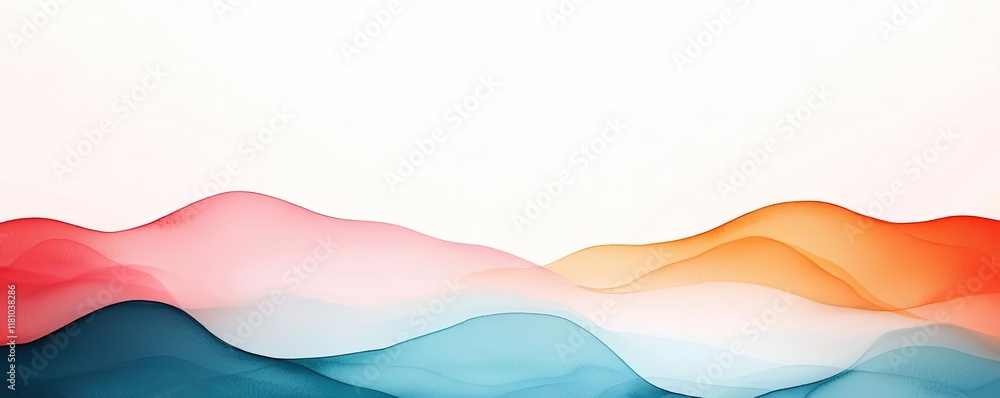 Poster watercolor abstract background idea. abstract waves in vibrant colors create a modern, dynamic backg