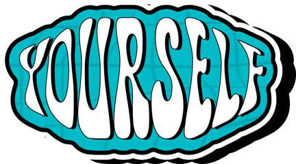 yourself lettering retro sticker