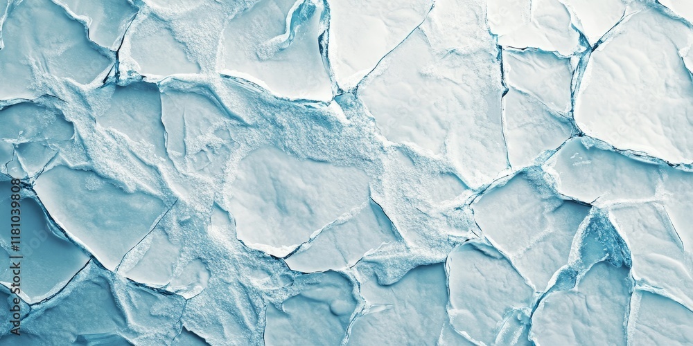 Aufkleber abstract background of icy texture featuring a cracked white ice surface along with a striking blue 