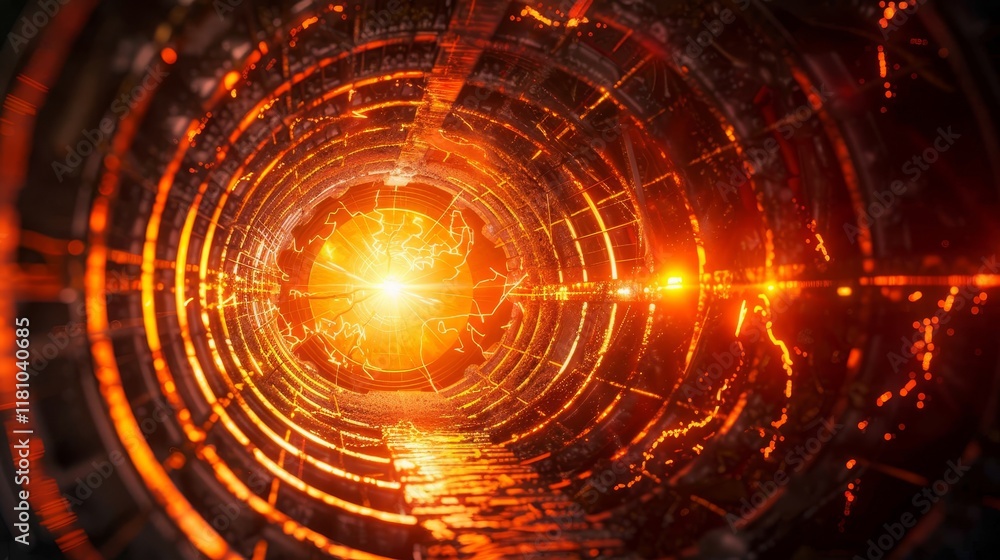 Poster abstract multimedia background of streaming data tunnels with diverse channels and web tv technology