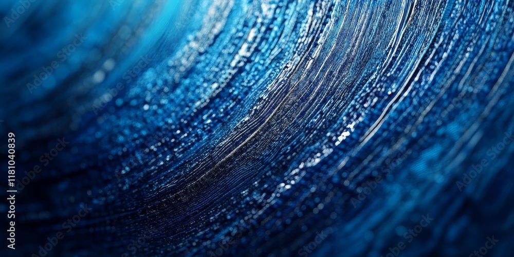 Poster close up shot showcasing a blue textured background, emphasizing the unique patterns and shades of b