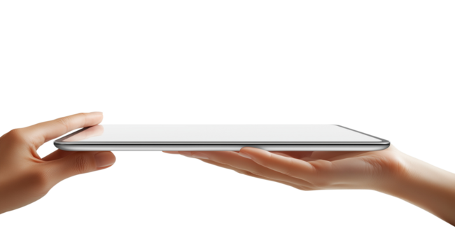 PNG, Gadget, tablet, isolated on white background, created by Generative AI technology.