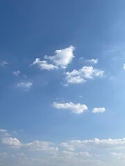 Serene Sky with Fluffy Clouds