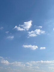 Serene Sky with Fluffy Clouds