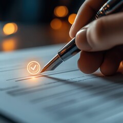 Signing tax documents office space closeup image professional environment focused view financial responsibility