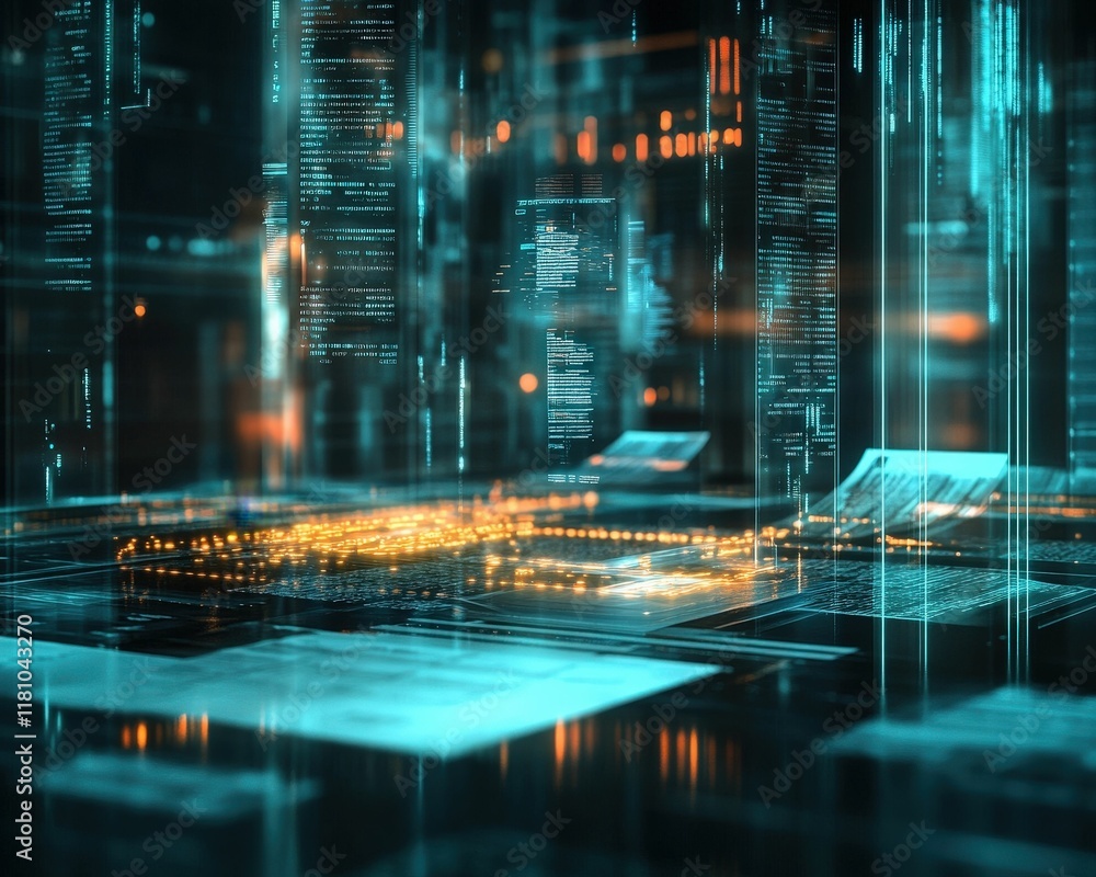 Aufkleber automated tax management system digital workspace financial ledger visualization high-tech environme