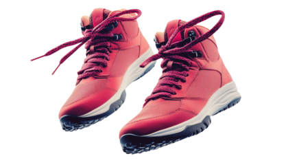PNG, Sneakers, pink sneakers, isolated on white background, generated by Generative AI technology.