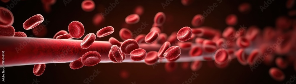 Poster intricate illustration of a blood artery highlighting the complex structure and function of the huma