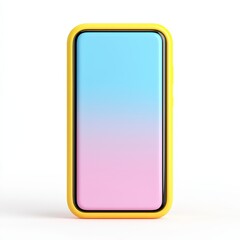 Colorful Gradient Mobile Phone with Bright Yellow Case Display