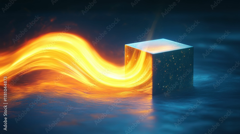 Aufkleber digital currency flow virtual environment abstract visualization smooth river concept futuristic per