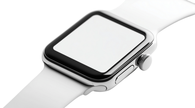 PNG, Gadget, smart watch, isolated on white background, generated by Generative AI technology.
