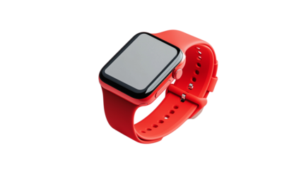 PNG, Gadget, smart watch, isolated on white background, generated by Generative AI technology.