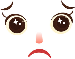 Sad face cartoon 