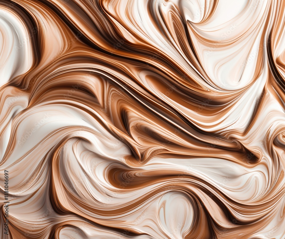 Aufkleber abstract swirled texture in warm brown and cream tones, showcasing fluid motion and organic patterns