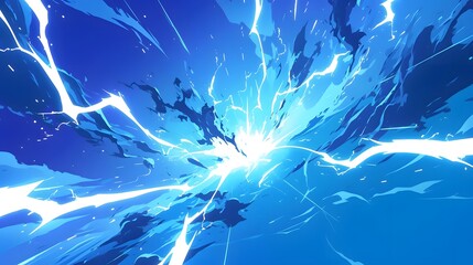 Cartoon style thunder flash background