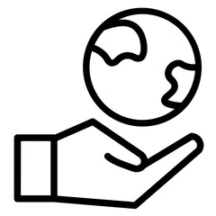 Globe Save News Line Icon