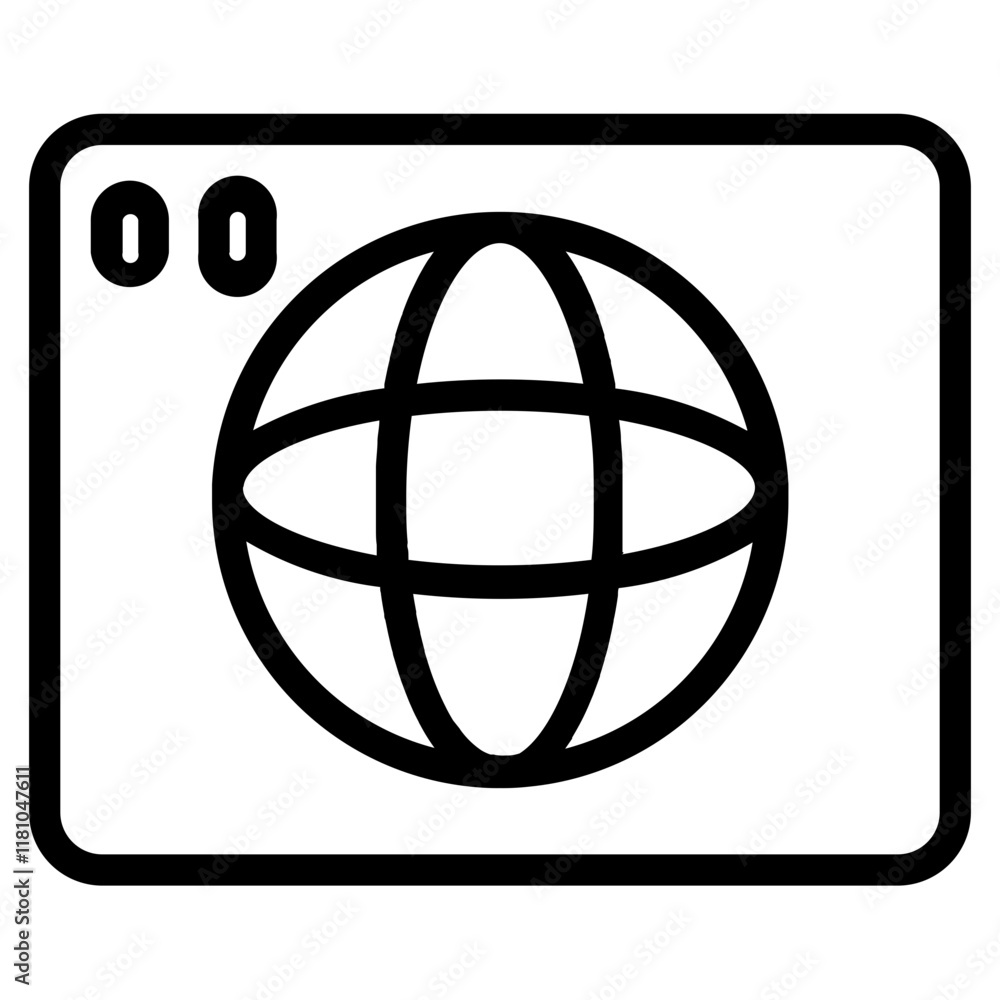 Poster web internet browser line icon