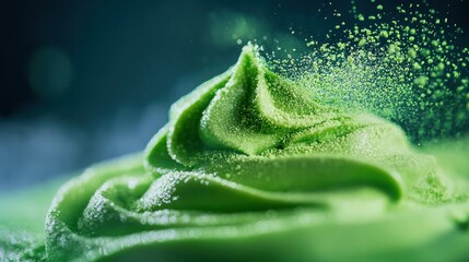 Dubai Chocolate Kunafa Pistachio on white background,Dubai Chocolate bar with green kadayif and pistachio spread,popular and viral chocolate 2025,space for text.