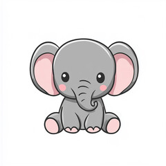 Fototapeta premium A cute elephant with big eyes and a smile