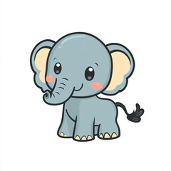 Obraz premium A cute elephant with big eyes and a smile
