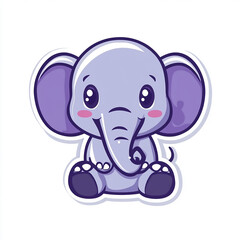Obraz premium A cute elephant with big eyes and a smile