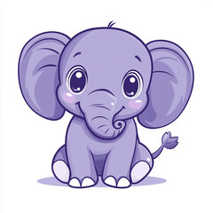 Fototapeta premium A cute elephant with big eyes and a smile