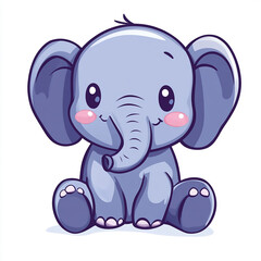 Obraz premium A cute elephant with big eyes and a smile