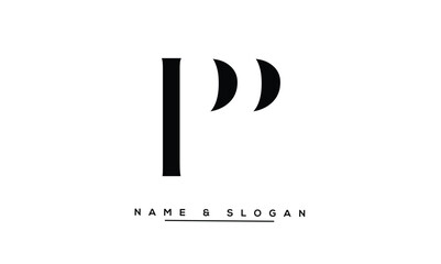 PP Abstract Letters Logo Monogram