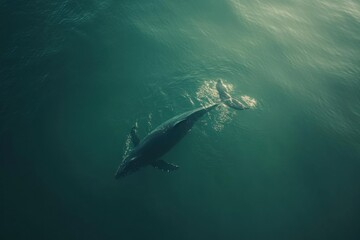 Fototapeta premium Whale in Deep Ocean