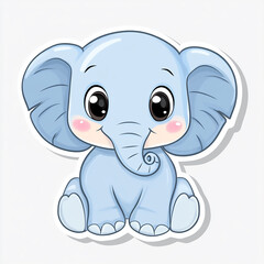Obraz premium A cute elephant with big eyes and a smile