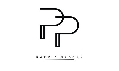 PP Abstract Letters Logo Monogram