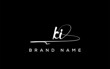 KI letter beauty handwriting vector logo.