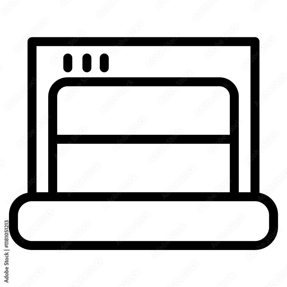 Poster laptop navigation web line icon