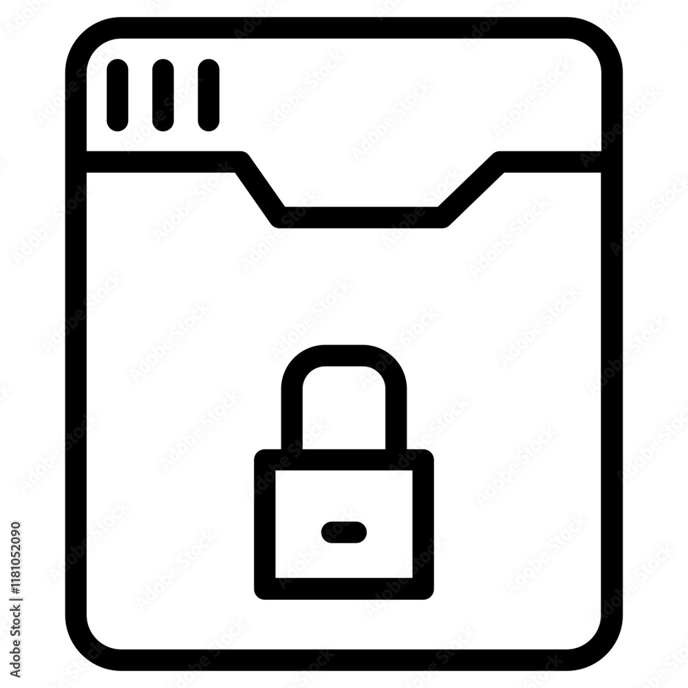 Poster web browser lock line icon