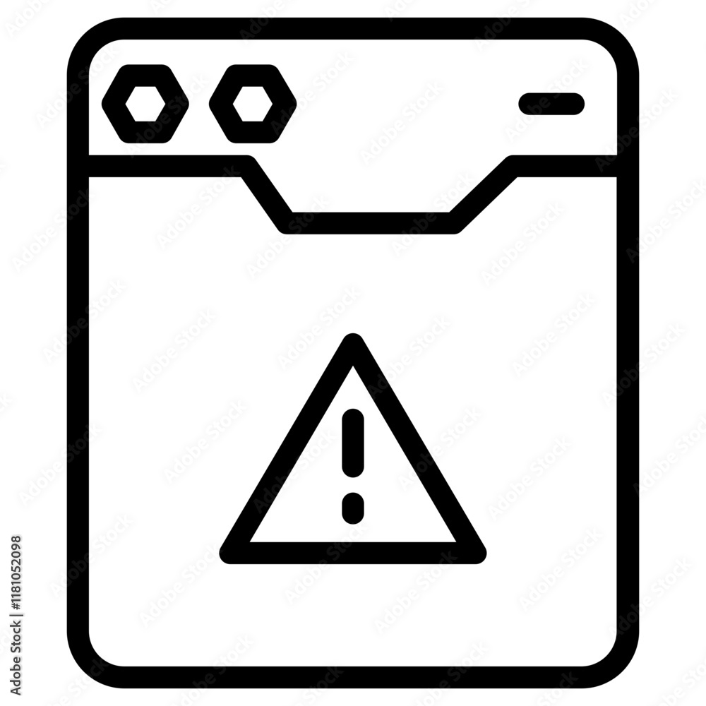 Poster web browser error line icon