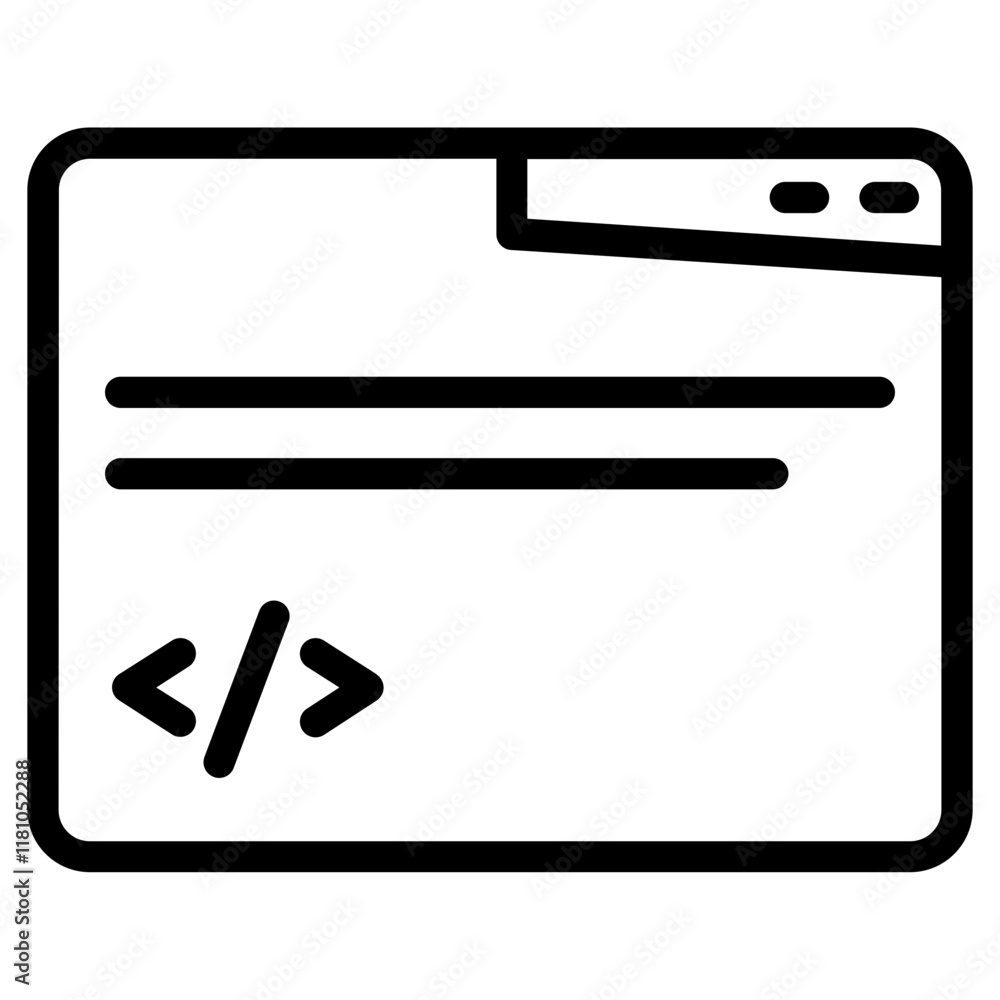 Poster web dashboard coding line icon