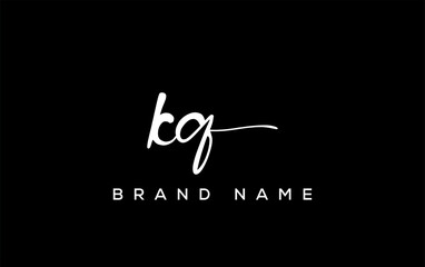 KQ letter beauty handwriting vector logo.