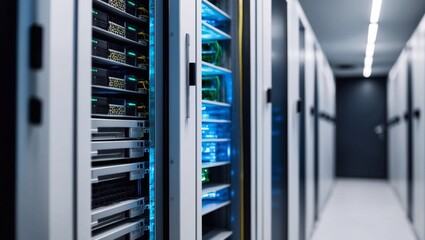 Data security measures in server rooms technology sector digital protection modern environment close-up cybersecurity importance