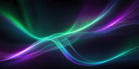 Ethereal Aurora Waves in Vibrant Blues and Purples with Flowing Motion