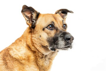Obraz premium Detailed Color Image of Portrait of a Beautiful Dog Isolated on White Background