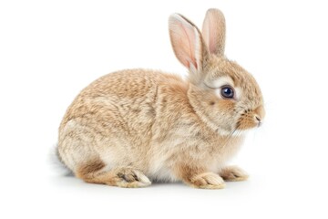 Fototapeta premium High Detail Visual of Portrait of a Cute Little Rabbit on a White Background