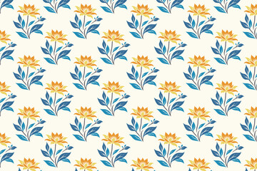 seamless floral pattern featuring vibrant red dahlias, leafy green accents, and delicate blooms ideal for textile, wallpaper, wrapping, and botanical designs