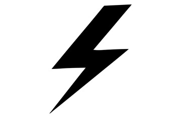 Lightning Bolt vector silhouette black design white background