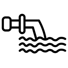 Waste Water Sewage Line Icon