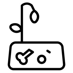Waste Land Dump Line Icon
