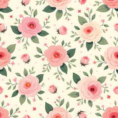 Seamless pattern of flower love sweet valentine
