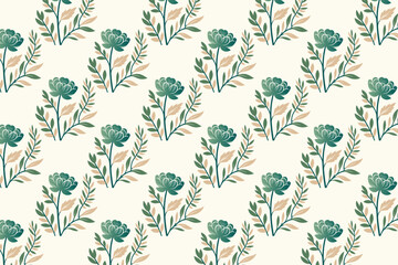 seamless floral pattern with elegant flowers, intricate leaves, and natural elements perfect for wallpaper, textile, wrapping paper, and garden-inspired designs